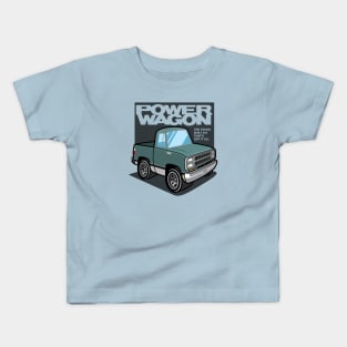 Teal Frost Metallic - Power Wagon (1980 - White-Based) Kids T-Shirt